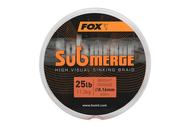 High Visual Sinking Braid Submerge Fox 25LB (11.3KG) 0.16MM X600M